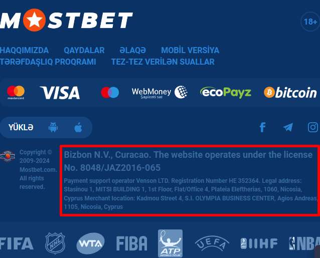 license mostbet