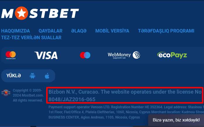 license mostbet